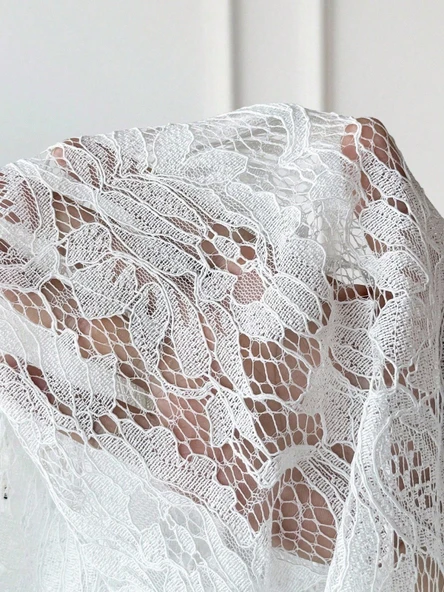 Kadın Uzun Kollu Yakalı önü Açık Dantelli Ceket - Resim 5