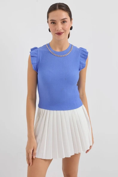 0430 Örme Bluz - B.Mavi ürün görseli 1