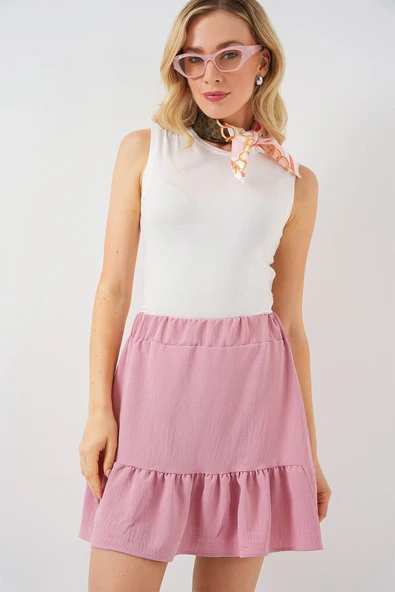 Ayrobin Mini Etek 8054 - Pudra - Resim 4