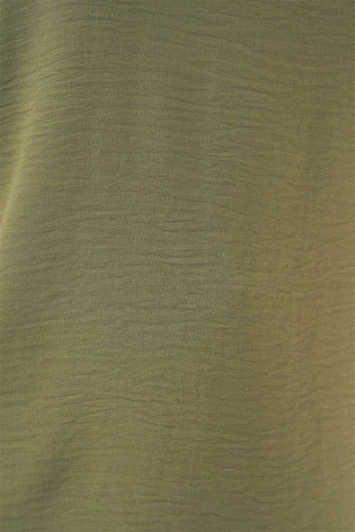 V Yaka Sıfır Kol Bluz 950 - A.Haki - Resim 2