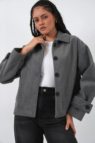 Kısa Kaşe Ceket 0724 - Antrasit ürün görseli 1