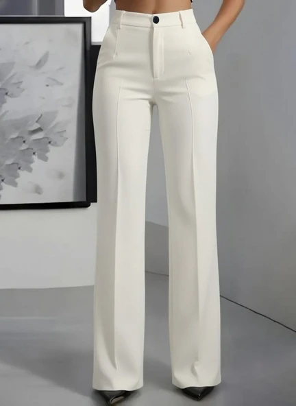 Kadın Yüksek Bel Cepli Ithal Krep Pantolon ürün görseli 1