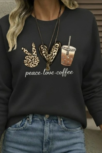 Kadın Uzun Kollu Bisiklet Yaka Kalp Desenli Viskon Iki Iplik Bluz - Resim 2