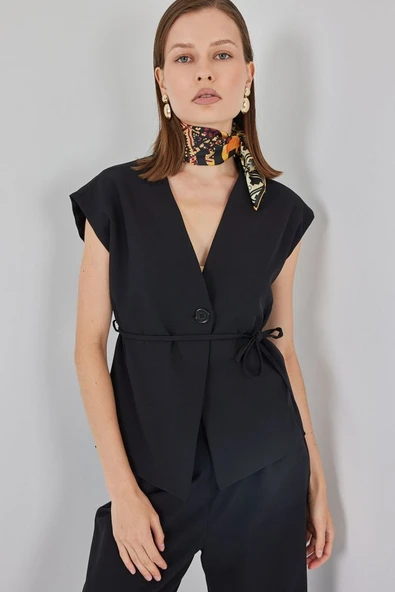 Yelek Pantolon Kumaş Takım 30050 - Siyah - Resim 4