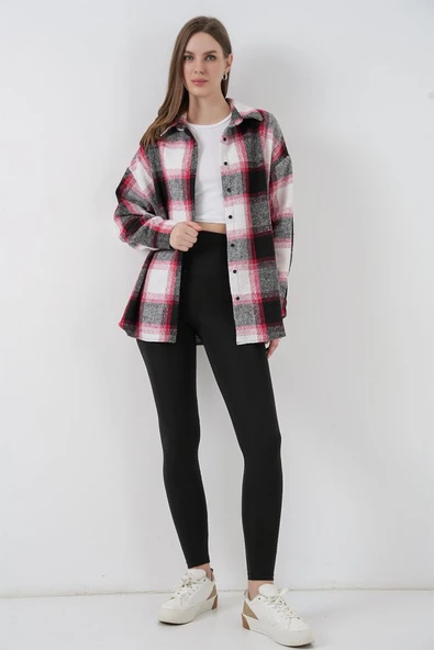 Ekose Desen Oversize Oduncu Gömlek 3854 Kiremit - Resim 2