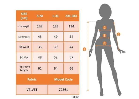 Kadın Uzun Kollu Kruvaze Yaka önünden çapraz Detaylı Uzun Kadife Elbise - Resim 6