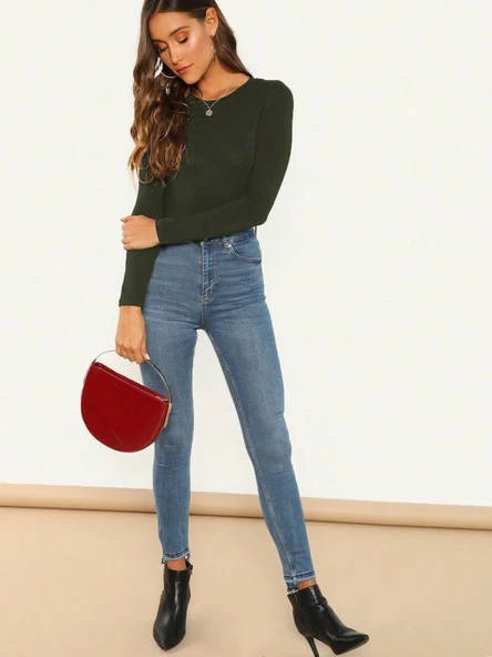 Sandy Kumaş Bodysuit - Resim 3