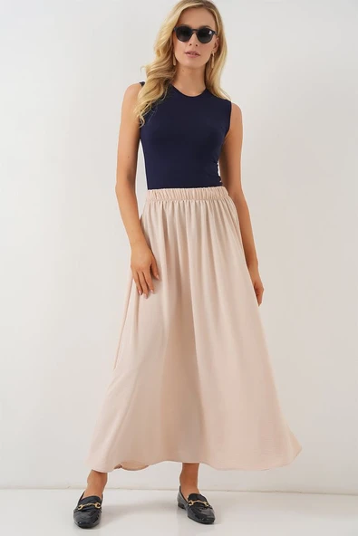 Uzun Ayrobin Etek 8050 - Bej ürün görseli 1