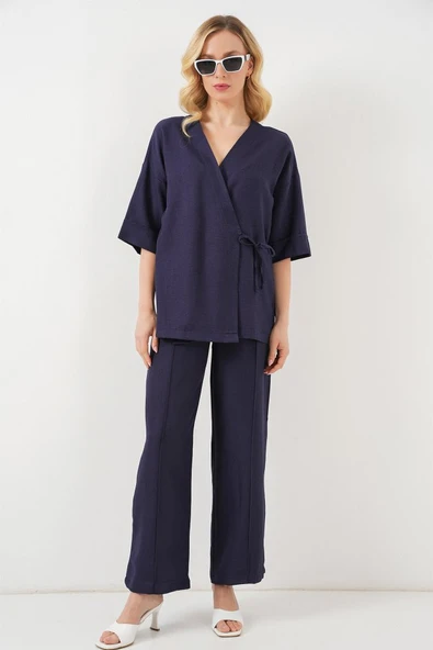 Önü Bağlamalı Alt Üst Takım 6745 - Lacivert ürün görseli 1