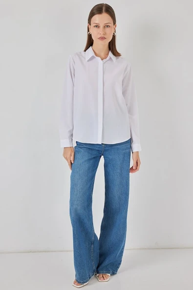 Basic Gömlek 20348 - Beyaz - Resim 2