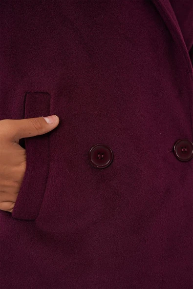 Kısa Kaşe Ceket 0725 - Bordo - Resim 4