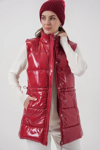 Parlak Şişme Yelek 5218 - Kırmızı - Resim 3