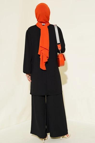 Siyah Tunik Pantolon Alt Üst Takım 6663 - Resim 4