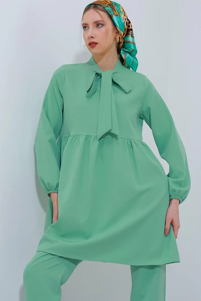Mint Örme Pantolon Tunik Alt Üst Takım 6654 ürün görseli 1