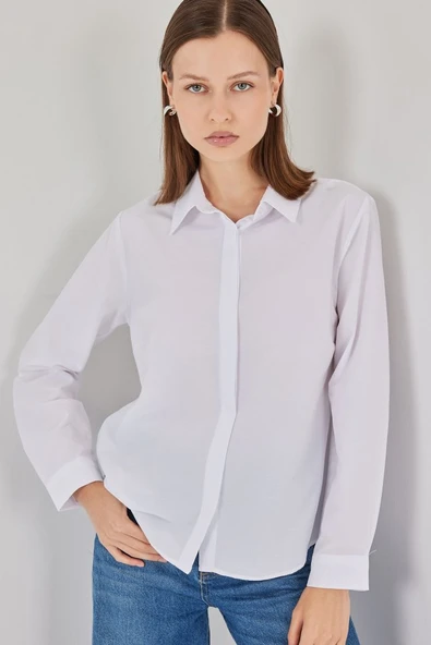 Basic Gömlek 20348 - Beyaz - Resim 3