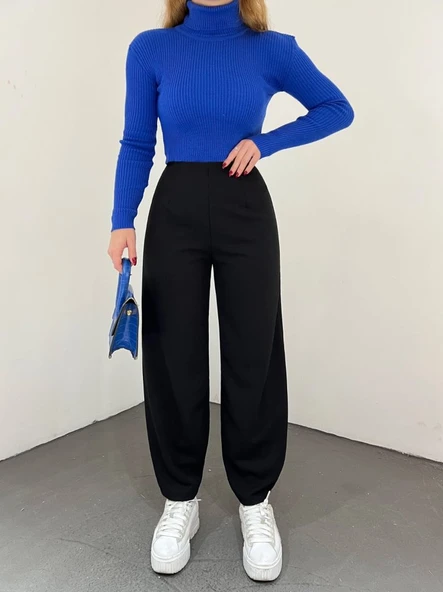 Beli Lastikli Balon Pantolon-Siyah ürün görseli 1