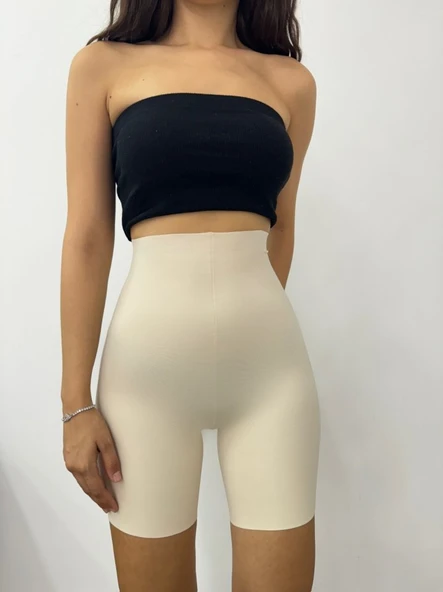 Lazer Kesim  Paçalı Korse -Krem - Resim 7