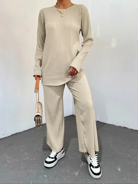 Bisiklet Yaka Kaşkorse Takım      -Taş - Resim 2