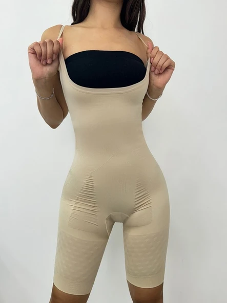 Ayar Askılı Dabıl Boy Korse -Krem ürün görseli 1