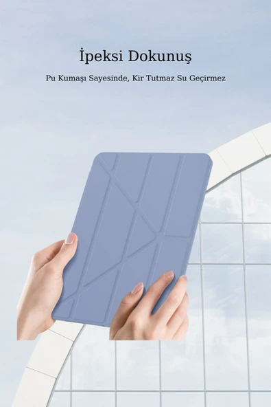 Apple iPad Air 10.9 2022 (5.Nesil) Kalemlikli Katlanabilen Kılıf - Resim 12