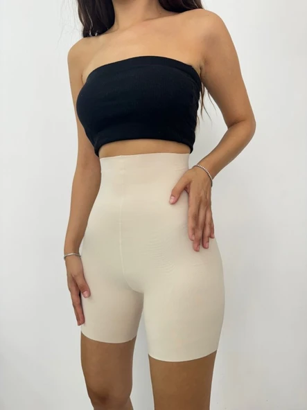 Lazer Kesim  Paçalı Korse -Krem - Resim 8