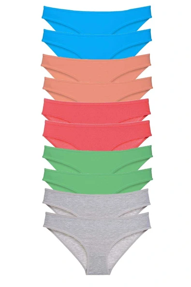 LitaeTrend 10 adet Süper Eko Set Likralı Kadın Slip Gri Pudra Yeşil Fuşya Mavi ürün görseli 1