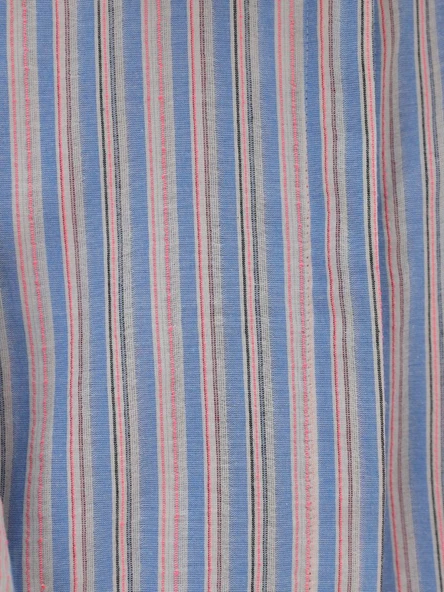 Arkası Uzun Kabartma Çizgili Oversize Gömlek -Mavi - Resim 2