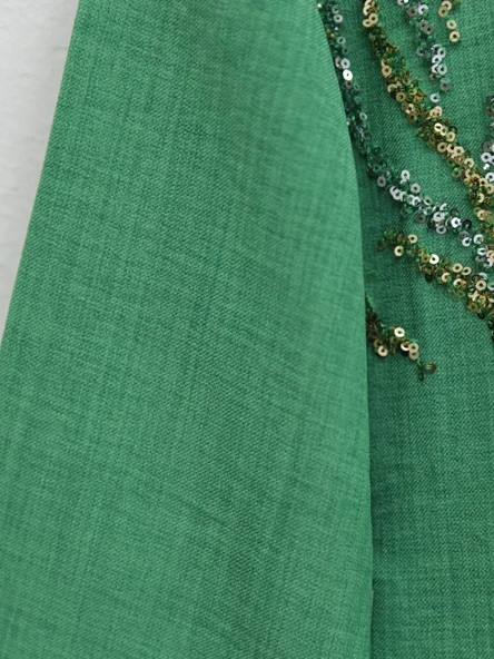 Önü Pul Payetli Uzun Gömlek  -Orman Yş. - Resim 3