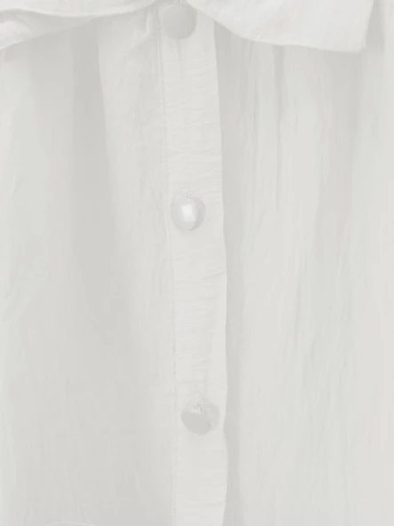 Önü Fiyonk Detaylı Parçalı Gömlek -Beyaz - Resim 3