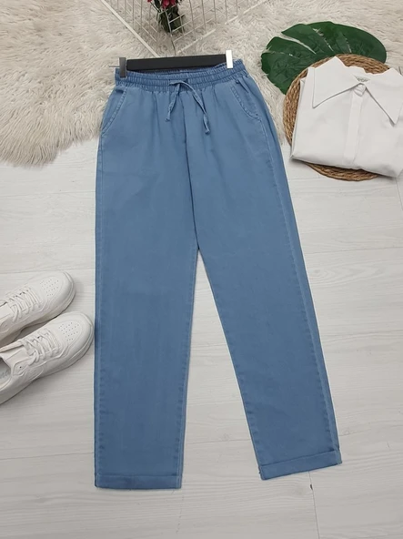 Duble Paça Yıkamalı Soft Kot Pantolon  -Buz Mavi - Resim 2