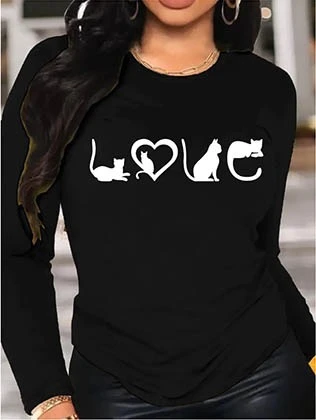 Kadın Uzun Kollu Bisiklet Yaka Baskılı Viskon Bluz ürün görseli 1