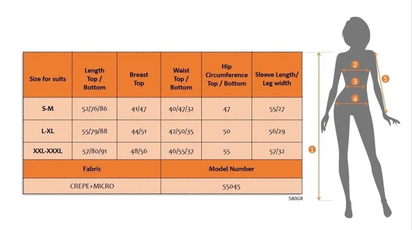Kadın Uzun Kollu Krep üçlü Takım - Resim 3