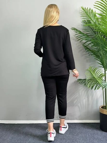 Kadın Yeni Sezon Uzun Kollu Ribana Detay Ikili Takım - Resim 3