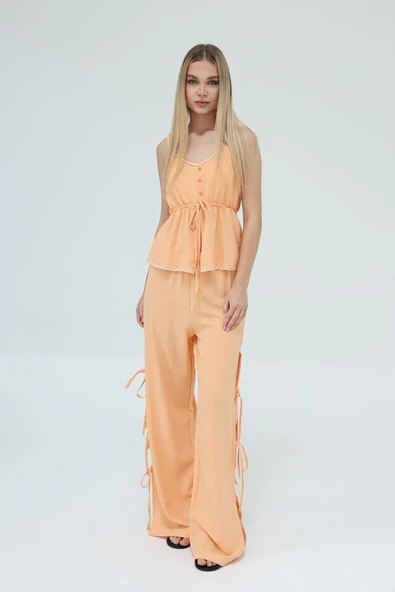 Fiyonklu Bluz Takım - Kavuniçi ürün görseli 1