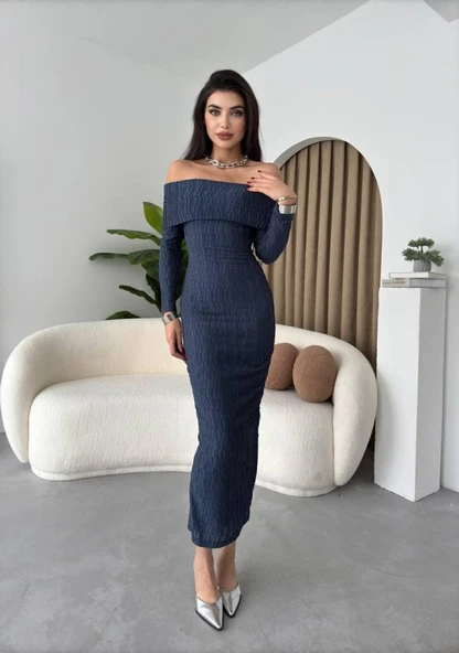 Ovieda Madonna Yaka Elbise - Resim 3