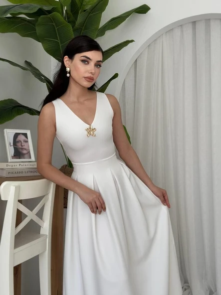 Late Yıldız Detaylı Elbise - Resim 3