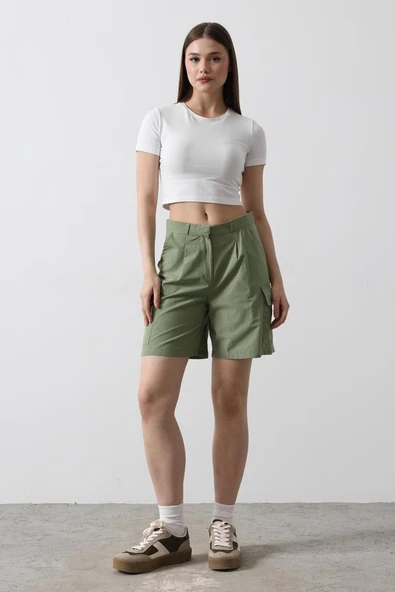 Cargo Cepli Şort - Haki ürün görseli 1