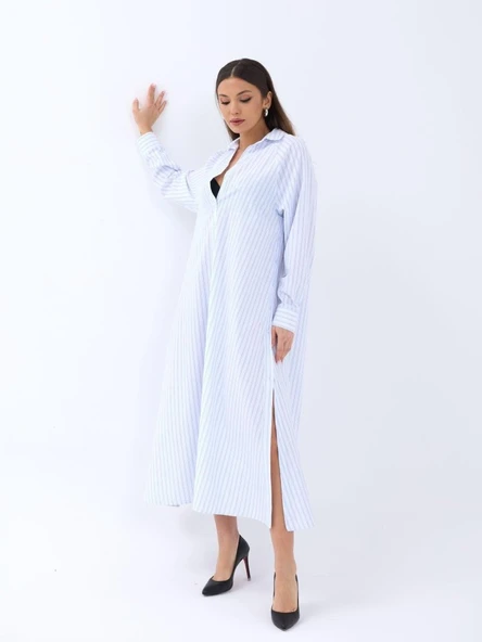 5857 ELBİSE-ATLANTA ÇİZGİLİ - Resim 2