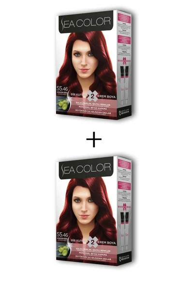 LitaeTrend 2X2 Tüp Krem Saç Boyası Seti Amazon Kızılı No:55.46 ürün görseli 1