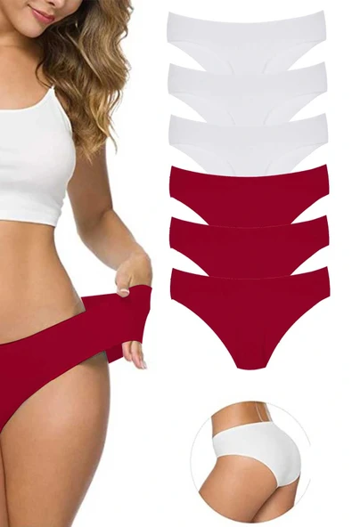 LitaeTrend 6 Adet Kadın Dikişsiz Lazer Kesim Esnek İz yapmayan Külot S6 ürün görseli 1