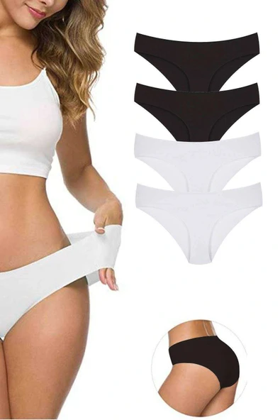 LitaeTrend 4 Adet Kadın Dikişsiz Lazer Kesim Esnek İz yapmayan Külot S1 ürün görseli 1