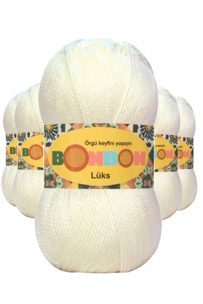 LitaeTrend 5 Adet Lüks Patik İpi Yünü Ekru 98300 ürün görseli 1