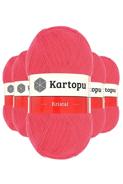 LitaeTrend 5 Adet Kristal Çift Katlı El Örgü Lif İpi Nar Çiçeği K812 ürün görseli 1