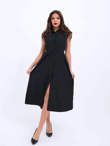 6338 ELBİSE-SİYAH - Resim 4