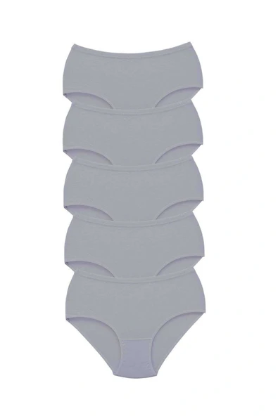 LitaeTrend 5 Adet Tutku Kadın Yüksek Bel Bato Kalın Lastik Külot Gri ürün görseli 1