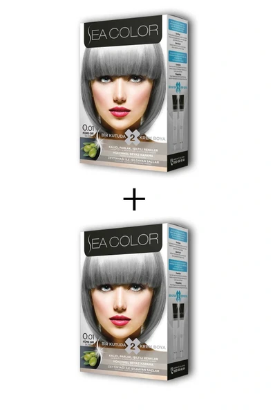 LitaeTrend 2X2 Tüp Krem Saç Boyası Seti Füme Gri No:0.01 ürün görseli 1