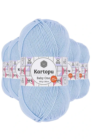 LitaeTrend 5 Adet Baby One Tüylenmeyen El Örgü İpi Yünü Mavi K544 ürün görseli 1