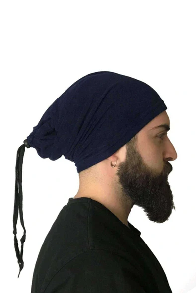 LitaeTrend 2 Adet Polar İpli Bere ve Boyunluk Lacivert Kamuflaj - Resim 2