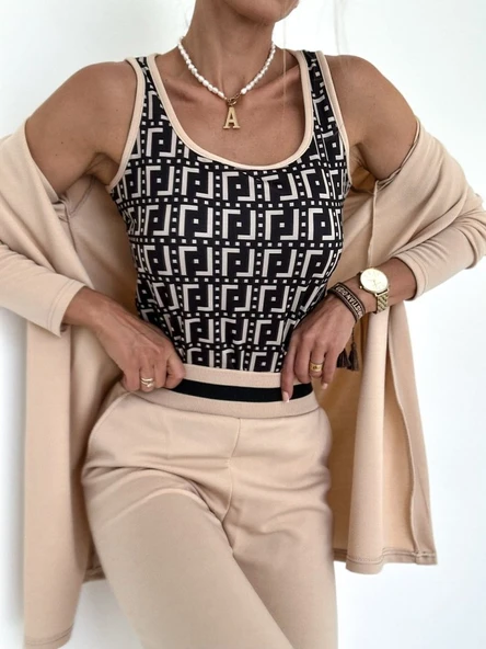 Kadın Uzun Kollu Krep üçlü Takım - Resim 3