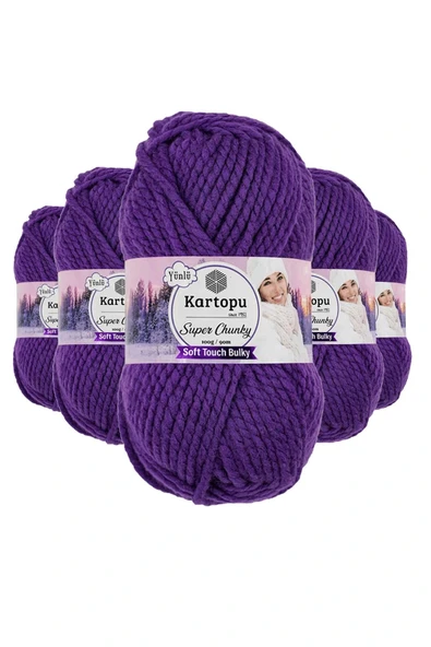 LitaeTrend 5 Adet Super Chunky Kalın Kışlık El Örgü Ipliği 100 Gr K725 ürün görseli 1